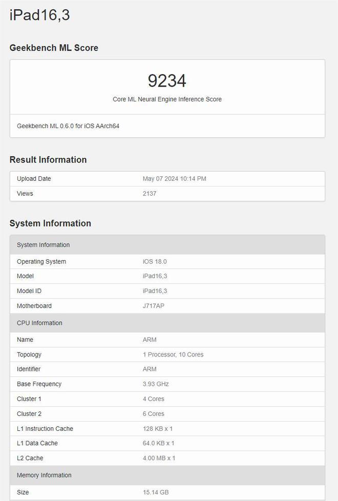 apple airpad 2024 geekbench