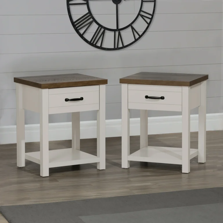2-Pack Hillsdale Lancaster Farmhouse Oak Top 1 Drawer Nightstand $61.42 15 Hillsdale