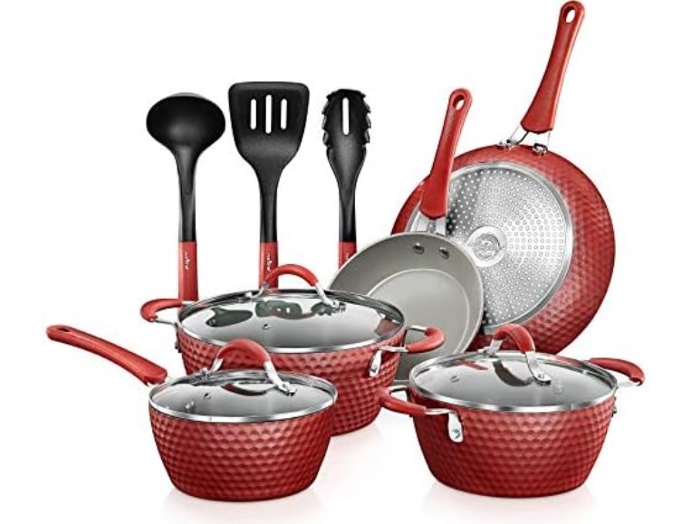 11-Piece NutriChef Non-Stick Kitchenware Pots & Pans Set $35.99 11 NutriChef