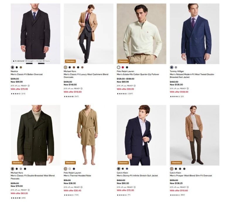 Macys Clearance: Extra 20% off select Items with code READY 7 macys