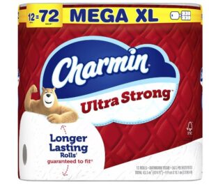 12-pack Charmin Ultra Strong Toilet Paper Mega XL Rolls $21.99 1 Charmin