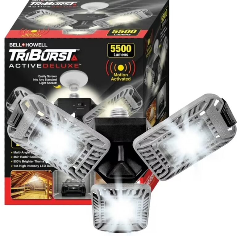 Bell + Howell TriBurst 144 LED 5500 Lumens Motion Sensor Garage Ceiling Light $19.99 19 Bell + Howell