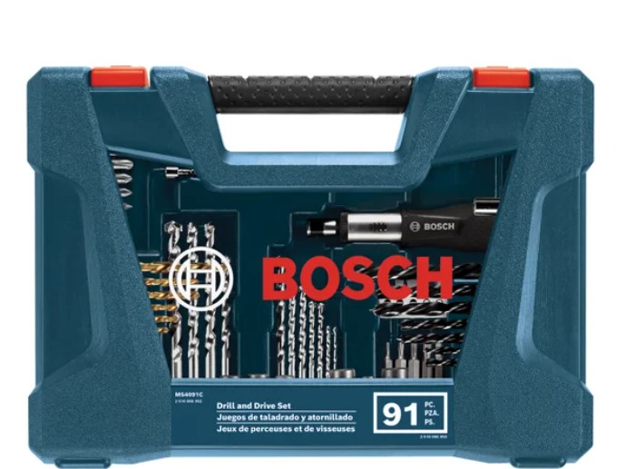 91-Piece BOSCH MS4091C Drilling & Driving Mixed Set with Case $24.97 3 BOSCH
