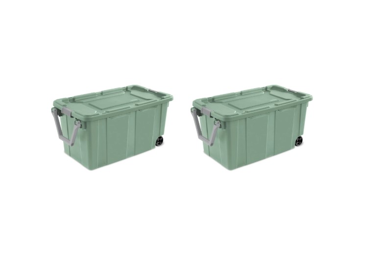 2-Pack Sterilite 40 Gallon Wheeled Industrial Tote (Green) $37.94 13 Sterilite