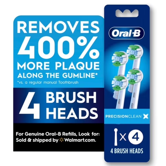 4-Count Oral-B Precision Clean Electric Toothbrush Replacement Head + $5 Walmart Cash $18.58 1 Oral-B