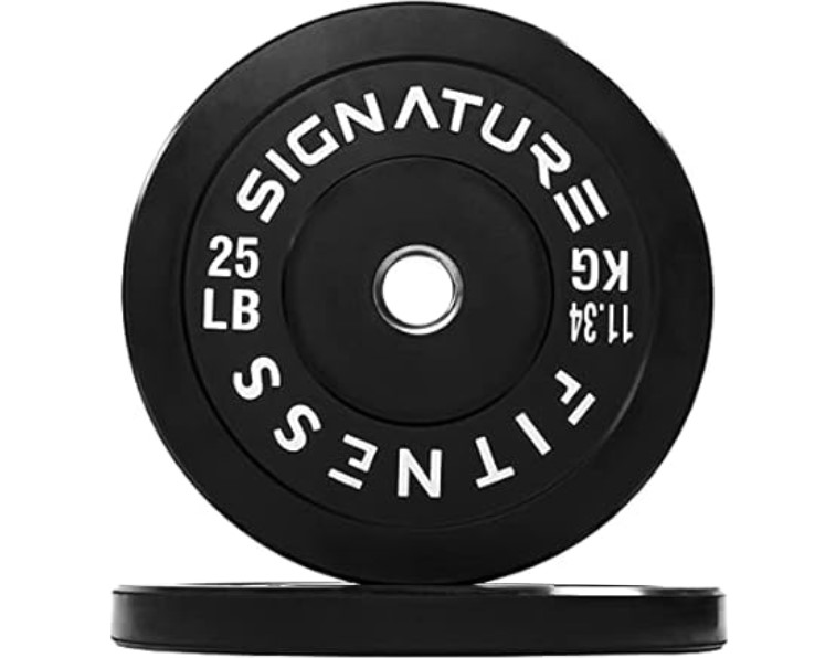 Signature Fitness 25-Lb 2" Olympic Bumper Plate Weight Plates with Steel Hub (Pair) $34.99 5 Signature