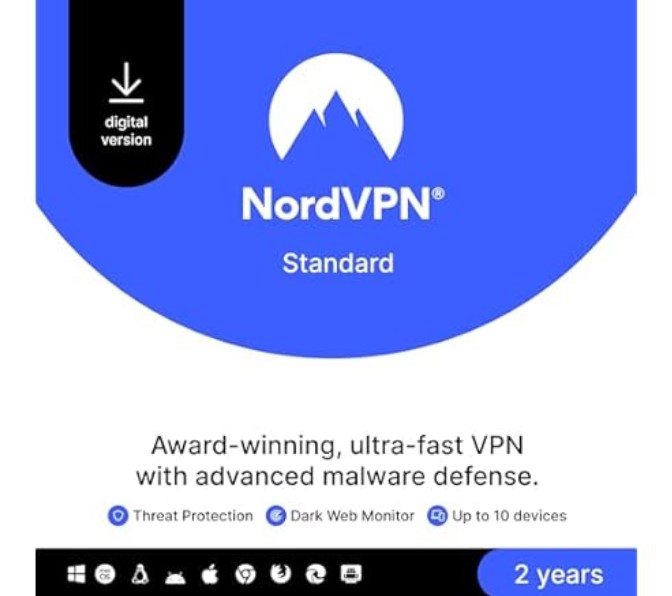 NordVPN 2-Year VPN & Cybersecurity Software Subscription For 10 Devices $57.99 17 NordVPN