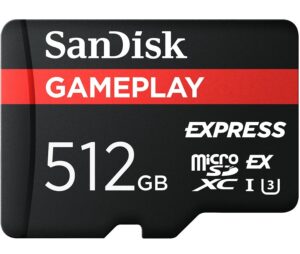 SanDisk 512GB GamePLAY microSD Express Memory Card $78 38 SanDisk