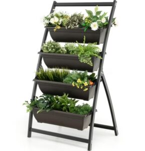 Costway 4ft 4-Tier Vertical Raised Garden Bed w/4 Container Boxes $61.69 9 Costway
