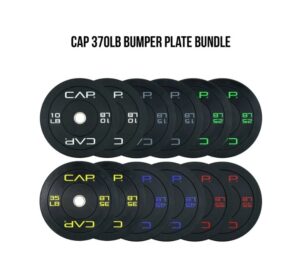 BalanceFrom 370lb Bumper Plate Set with Steel Hub $244.88 2 cap