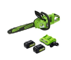 Greenworks 48V (2x24V) 14" Brushless Chainsaw + (2) 4Ah USB Batteries & Dual Port Charger $90.34 31 Greenworks