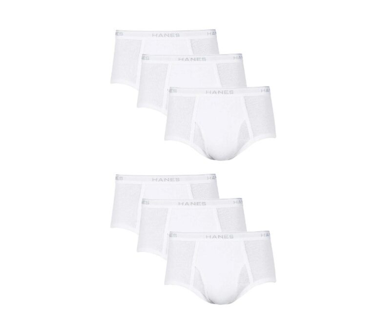 6-Pack Hanes Men's Value Pack White Briefs $7.30 1 Hanes