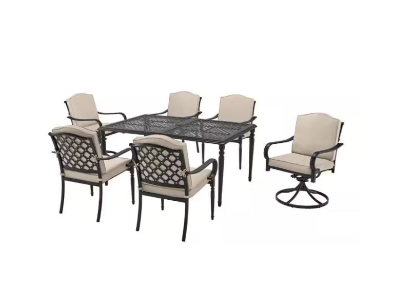 7-Piece Hampton Bay Laurel Oaks Steel Outdoor Patio Dining Set $344.50 11 Hampton Bay