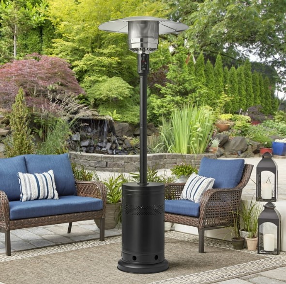 Mainstays 48,000 BTU Propane Gas Outdoor Freestanding Metal Patio Heater $66 18 Mainstays