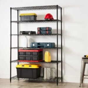 Hyper Tough 6-Tier Black Wire Shelf (72"H x 47.7"W x 18"D) $54.50 15 Hyper Tough