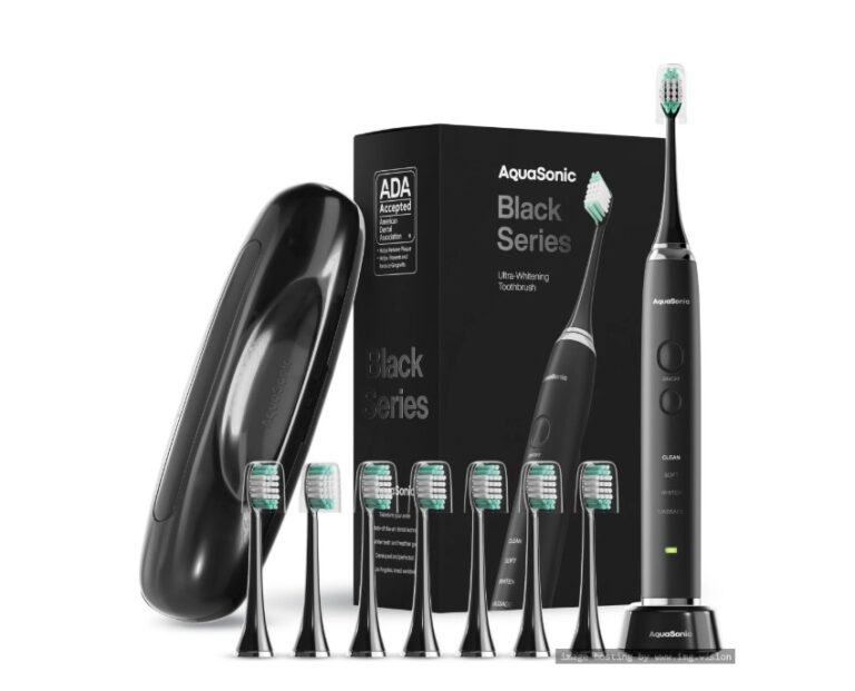 AquaSonic Black Series Electric Toothbrush with 8 Brush Heads & Travel Case $29.95 12 AquaSonic