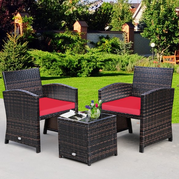 3-Piece Costway Rattan Wicker Furniture Set $69.99 15 Costway