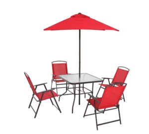 6-Piece Mainstays Albany Lane Outdoor Patio Dining Set (Red) $64 1 Mainstays