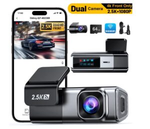 Odrey 4K Dual Dash Cam with 64GB Card $29.91 1 Odrey