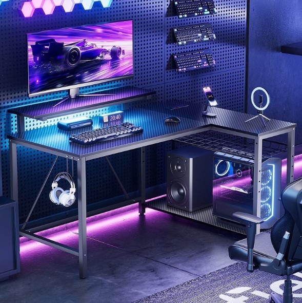 Bestier 42" Reversible L-Shaped Gaming Desk $58 20 Bestier