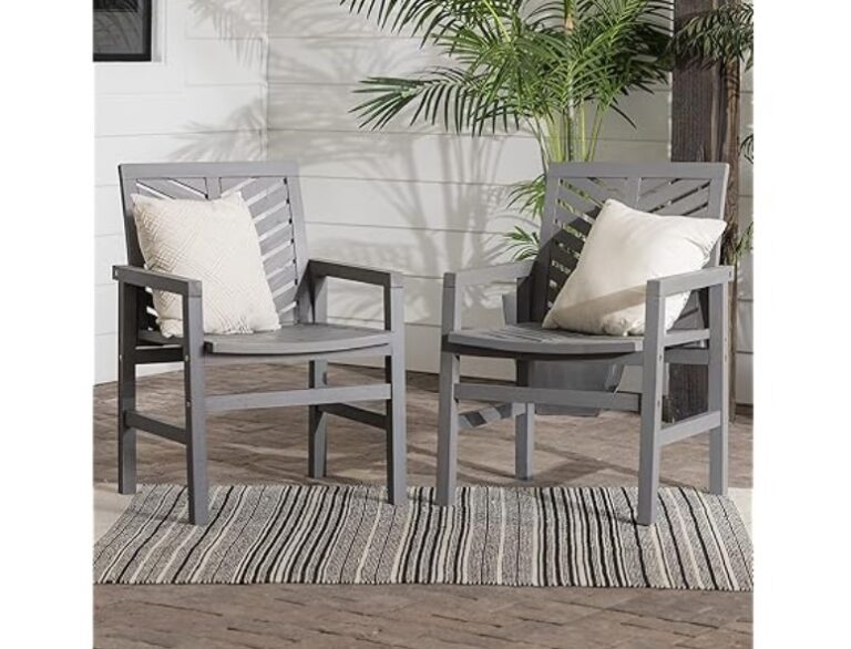 2-Pack Walker Edison Outdoor Patio Chevron Wood Chair Set $94.99 16 Walker Edison