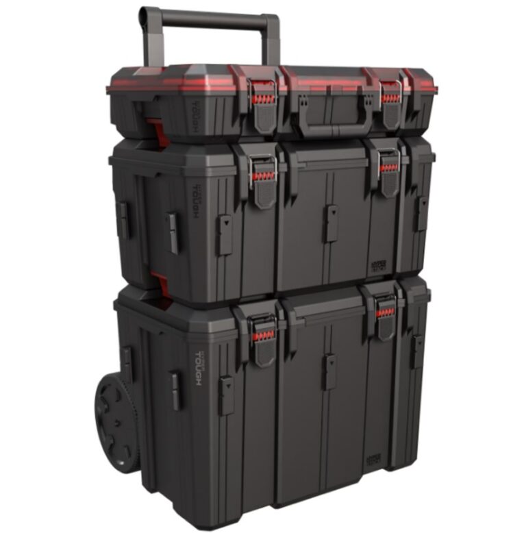3-Piece Hyper Tough Hyper Stack Heavy Duty Modular Rolling Toolbox System $59 22 Hyper Tough