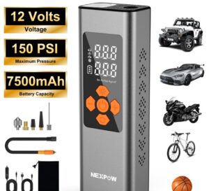 NEXPOW 150 PSI Tire Inflator Portable Air Compressor $9.99 9 NEXPOW