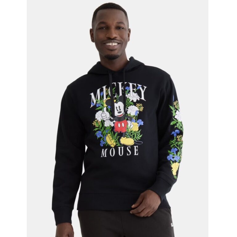 Disney Men's Floral Mickey Mouse Graphic Hoodie Sweatshirt $8.94 3 Disney
