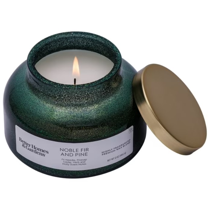Better Homes & Gardens 12oz 1-Wick Holiday Scented Glitter Jar Candle $2.71 15 Better Homes & Gardens