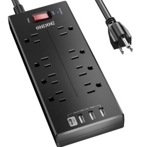 ONDOG 6ft Power Strip Surge Protector with 8-Outlet 4 USB Port $13.99 37 ONDOG