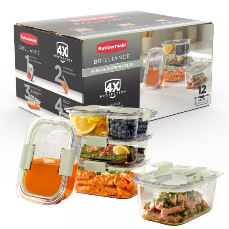 12-Piece Rubbermaid Brilliance Food Storage Container Set $19.99 9 Rubbermaid