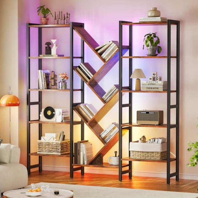 Casacomoda Triple 5-Tier Bookshelf with LED Lights $74.89 5 Casacomoda