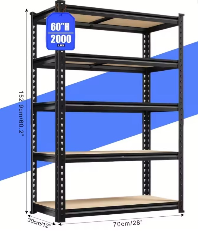 5-Tier Garage Storage Shelves (72" x 35.5" x 16") $27.80 15 Storage Shelves