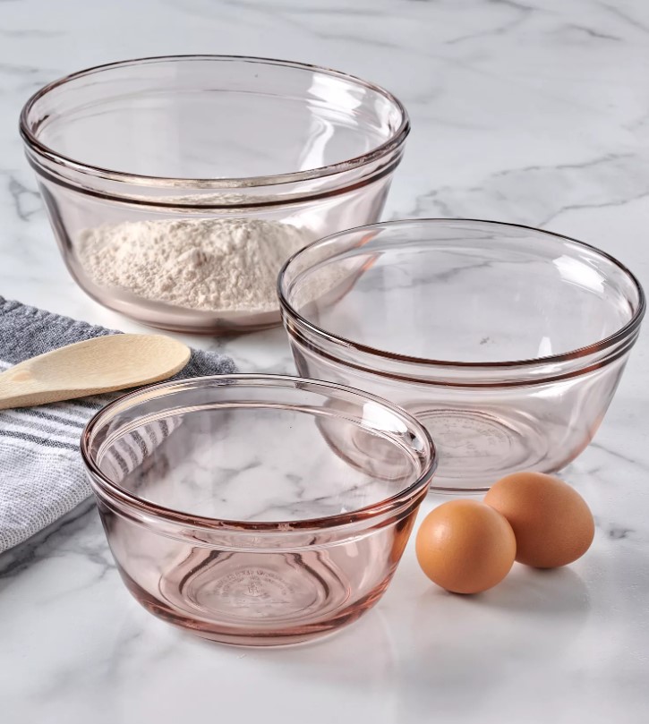 3-Piece Anchor Hocking Glass Mixing Bowl Set $14.93 7 Anchor Hocking