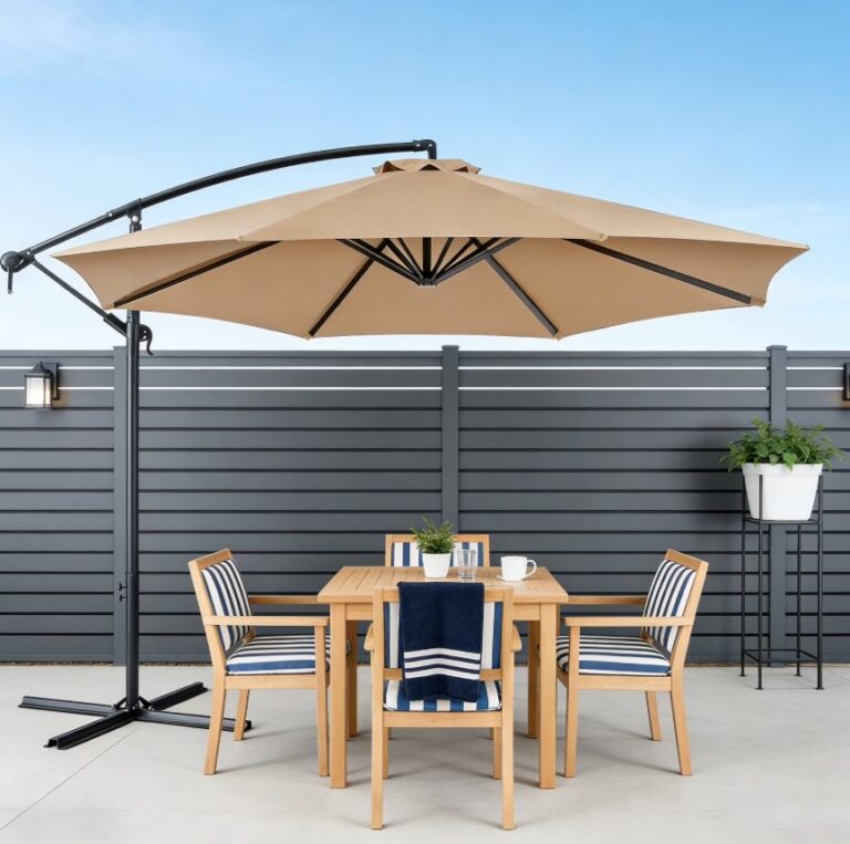 WLLJOY 10ft Offset Patio Umbrella With Base $68.99 5 WLLJOY