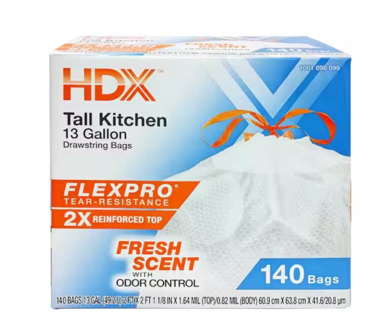140-Count HDX FlexPro 13-Gallon Fresh Scent Tall Kitchen Trash Bag $9.97 11 HDX