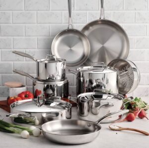 14-Piece Tramontina Tri-Ply Clad 18/10 Stainless Steel Cookware Set $174.98 19 Tramontina