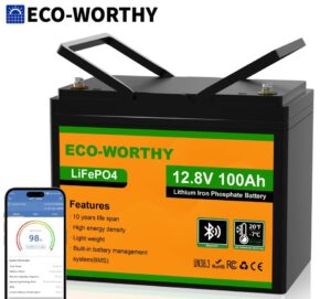 ECO-WORTHY 12V 100AH LiFePO4 Lithium Battery with Bluetooth $94.98 15 ECO-WORTHY