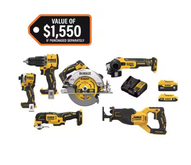 DEWALT 20V MAX Lithium-Ion Cordless 6-Tool Combo Kit $499 9 DEWALT