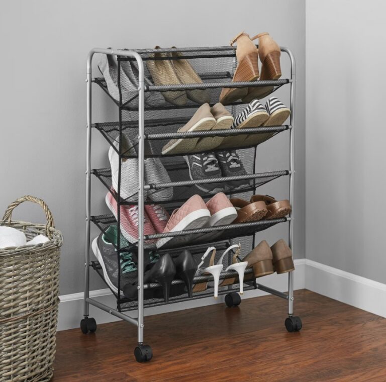 Mainstays 30-Pair 5-Tier Metal Mesh Shoe Rack Organizer $24.98 5 Mainstays