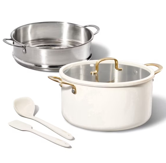 CAROTE 8QT Tri-Ply Stainless Steel Stock Pot with Steamer Insert $21.99 15 CAROTE