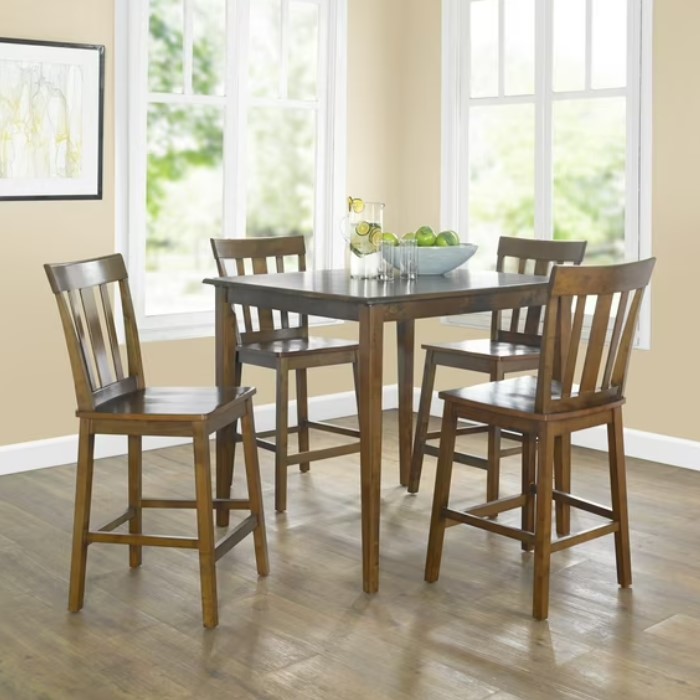 5-Piece Mainstays Mission Counter Height Dining Set $167 7 Mainstays