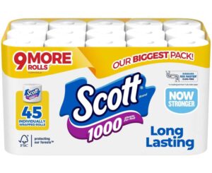 Scott 45-Roll 1000-Sheet 1-Ply Toilet Paper $25.48 19 Scott