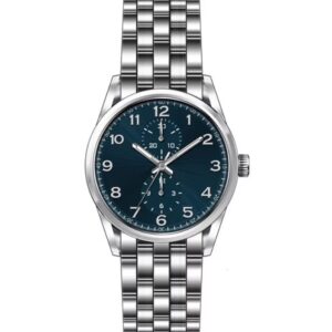 George Men's 41mm Silver Tone Blue Dial Easy Read Bracelet Watch $4 3 George
