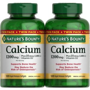 4-Pack Nature's Bounty Calcium 1200 mg Plus Vitamin D3 Dietary Supplement Softgels $28.79 5 Nature's Bounty