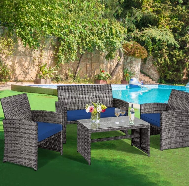 4-Piece Costway Patio Rattan Furniture Set $159.49 15 Costway