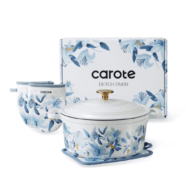 Carote 5qt Cast Iron Dutch Oven with Gloves and Pot Pad $32.99 7 Carote