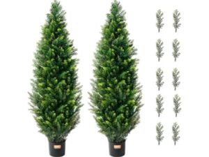 2-Pack VEVOR 48-inch Artificial Cedar Topiary Trees $57.99 1 VEVOR