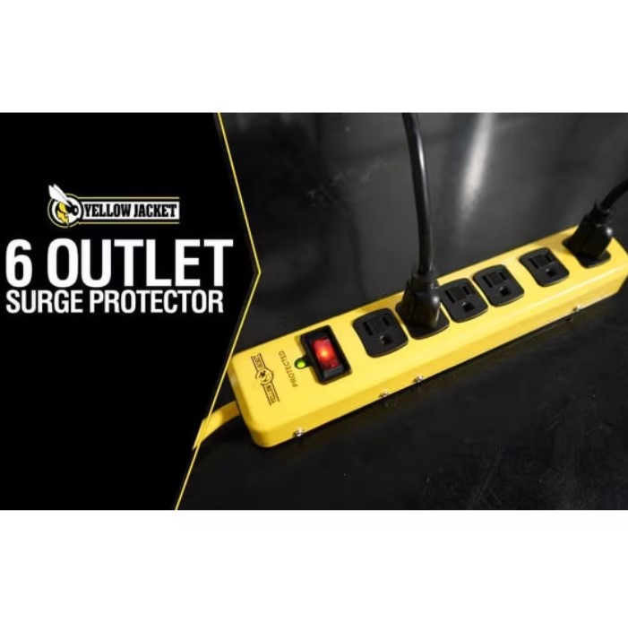 Yellow Jacket 5138N 15ft 6-Outlet Metal Surge Protector Strip $13.74 19 Yellow Jacket