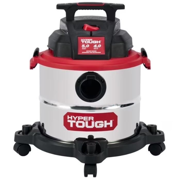 Hyper Tough 5 Gallon 4 HP Stainless Steel Wet Dry Vacuum $23.99 14 Hyper Tough